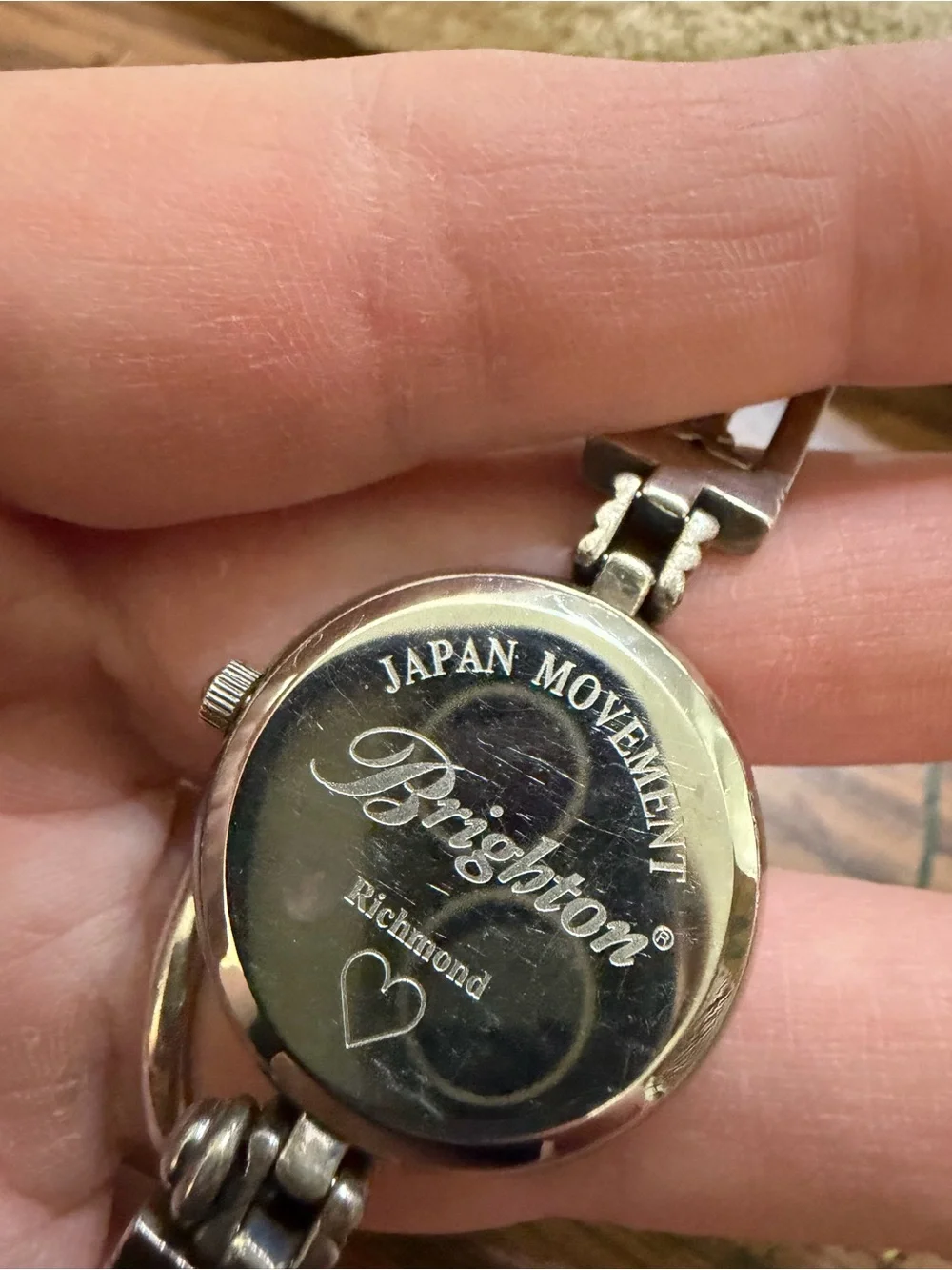 Brighton Silver-Tone Bracelet Watch with White Dial